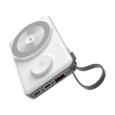 Повербанк 10000mAh Choetech B695 White QC3.0 PD3.0 беспроводная зарядка смартфонов и Apple Watch