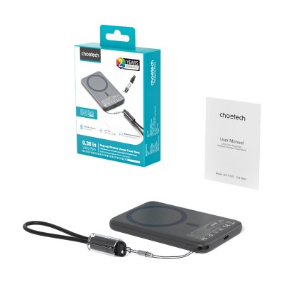 Повербанк 5000mAh Choetech B861 Grey 20W QC3.0 PD3.0 бездротова магнітна зарядка MagSafe Повербанк 5000mAh Choetech B861 Grey 20W QC3.0 PD3.0 бездротова магнітна зарядка MagSafe