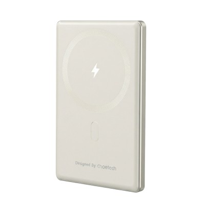 Повербанк 5000mAh Choetech B738 White QC3.0 PD3.0 бездротова магнітна зарядка