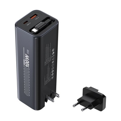 Повербанк 20000mAh Choetech B1012 Grey 100W з EU адаптером QC3.0 PD3.0, вбудований кабель Повербанк 20000mAh Choetech B1012 Grey 100W з EU адаптером QC3.0 PD3.0, вбудований кабель