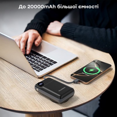 Повербанк 20000mAh Choetech B696 Black QC3.0 PD3.0 бездротова зарядка смартфонів та Apple Watch Повербанк 20000mAh Choetech B696 Black QC3.0 PD3.0 бездротова зарядка смартфонів та Apple Watch