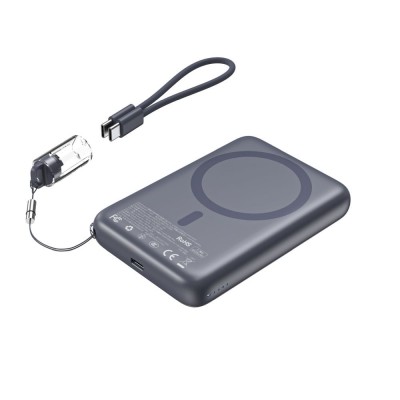 Повербанк 10000mAh Choetech B862 Grey 22.5W QC3.0 PD3.0 бездротова магнітна зарядка MagSafe