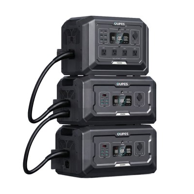 Комплект резервного живлення OUPES 5120Wh 2000W: зарядна станція OUPES Mega 1 S1 2000W 1024Wh LiFePO4 та 2 додаткові батареї OUPES S2-BAT 2048Wh LiFePO4