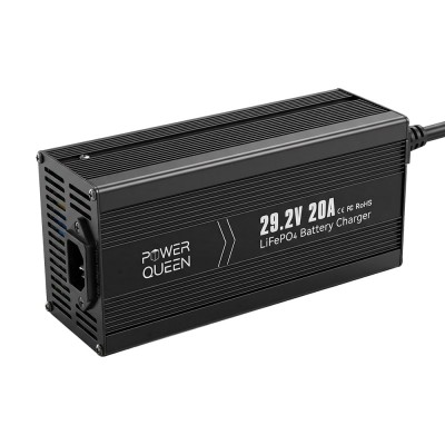 Зарядний пристрій для акумуляторних батарей LiFePO4 29.2V/20A Power Queen P24V20A-BCHA-MINI-X Зарядний пристрій для акумуляторних батарей LiFePO4 29.2V/20A Power Queen P24V20A-BCHA-MINI-X