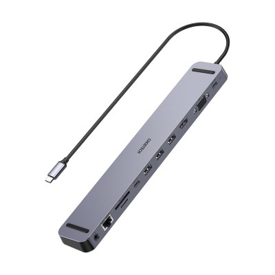 USB-C хаб 11-в-1 Choetech M20 HDMI 4K@30Hz, VGA, 3 USB-A 3.0, USB-C 3.0, RJ45, USB-C PD, SD-card, TF-card, 3.5mm audio USB-C хаб 11-в-1 Choetech M20 HDMI 4K@30Hz, VGA, 3 USB-A 3.0, USB-C 3.0, RJ45, USB-C PD, SD-card, TF-card, 3.5mm audio
