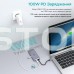 USB-C хаб 9-в-1 Choetech M15 HDMI 4K@30Hz, VGA, 3 USB3.0, RJ45, USB-C PD, SD-card, TF-card