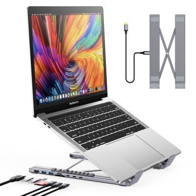 USB-C хаб-підставка 7-в-1 Choetech M57 HDMI 4K@30Hz, 2 USB 3.0, USB-C Data, USB-C PD 100W, SD-card, TF-card USB-C хаб-підставка 7-в-1 Choetech M57 HDMI 4K@30Hz, 2 USB 3.0, USB-C Data, USB-C PD 100W, SD-card, TF-card