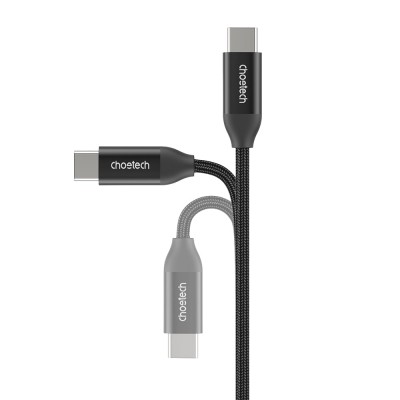 Кабель Choetech ХСС-1060 Black USB-C to USB-C PD3.1 240W 1m+2m, набір з 2 шт. Кабель Choetech ХСС-1060 Black USB-C to USB-C PD3.1 240W 1m+2m, набір з 2 шт.