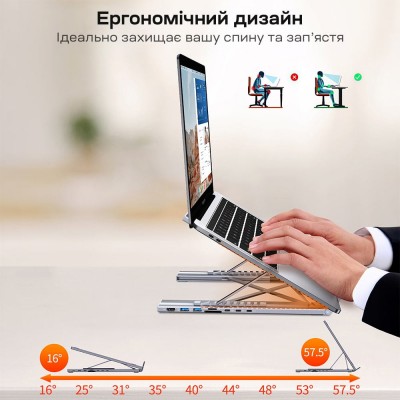 USB-C хаб-підставка 7-в-1 Choetech M57 HDMI 4K@30Hz, 2 USB 3.0, USB-C Data, USB-C PD 100W, SD-card, TF-card USB-C хаб-підставка 7-в-1 Choetech M57 HDMI 4K@30Hz, 2 USB 3.0, USB-C Data, USB-C PD 100W, SD-card, TF-card