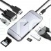 USB-C хаб 9-в-1 Choetech M15 HDMI 4K@30Hz, VGA, 3 USB3.0, RJ45, USB-C PD, SD-card, TF-card