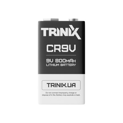 Батарея Trinix CR9V 9V LiMnO2 800mAh Батарея Trinix CR9V 9V LiMnO2 800mAh