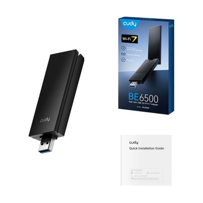 Адаптер WiFi 7 Cudy WU6500 тридіапазонний з USB 3.0 BE6500 Адаптер WiFi 7 Cudy WU6500 тридіапазонний з USB 3.0 BE6500