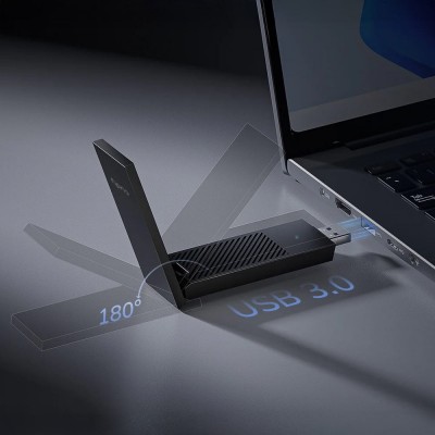 Адаптер WiFi 6E Cudy WU5400 тридіапазонний з USB 3.0 AX5400 Адаптер WiFi 6E Cudy WU5400 тридіапазонний з USB 3.0 AX5400