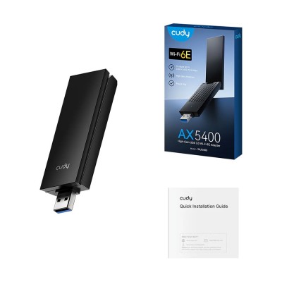 Адаптер WiFi 6E Cudy WU5400 тридіапазонний з USB 3.0 AX5400 Адаптер WiFi 6E Cudy WU5400 тридіапазонний з USB 3.0 AX5400