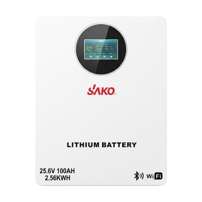 Акумуляторна батарея літій-залізо-фосфатна LiFePO4 100А*год 25.6В 2560Вт*год Sako Li-Sun series SK-25.6V100Ah настінний / підлоговий монтаж Акумуляторна батарея літій-залізо-фосфатна LiFePO4 100А*год 25.6В 2560Вт*год Sako Li-Sun series SK-25.6V100Ah настінний / підлоговий монтаж