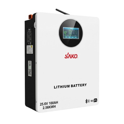 Акумуляторна батарея літій-залізо-фосфатна LiFePO4 100А*год 25.6В 2560Вт*год Sako Li-Sun series SK-25.6V100Ah настінний / підлоговий монтаж Акумуляторна батарея літій-залізо-фосфатна LiFePO4 100А*год 25.6В 2560Вт*год Sako Li-Sun series SK-25.6V100Ah настінний / підлоговий монтаж