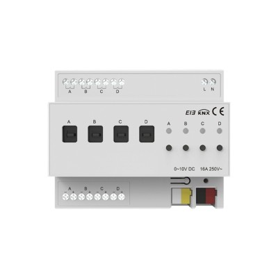 Димер на 4 канала 0-10V, KNX Akubela KXAC-B1DV4 Димер на 4 канала 0-10V, KNX Akubela KXAC-B1DV4