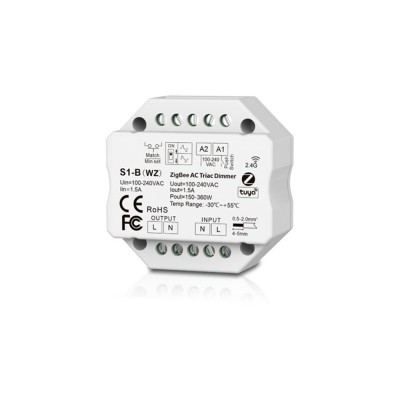 Дымер ZigBee AC Triac Akubela S1-B(WZ) Дымер ZigBee AC Triac Akubela S1-B(WZ)