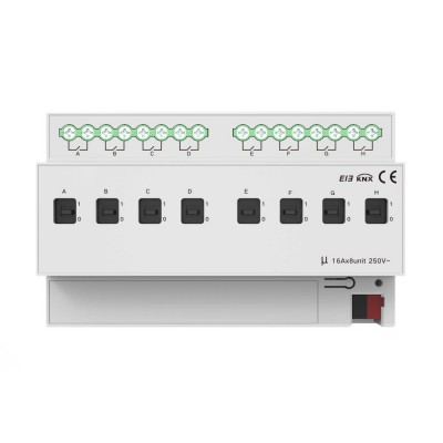 Модуль переключателей на 8 каналов, 16A, KNX Akubela KXAC-B1R8A16 Модуль переключателей на 8 каналов, 16A, KNX Akubela KXAC-B1R8A16