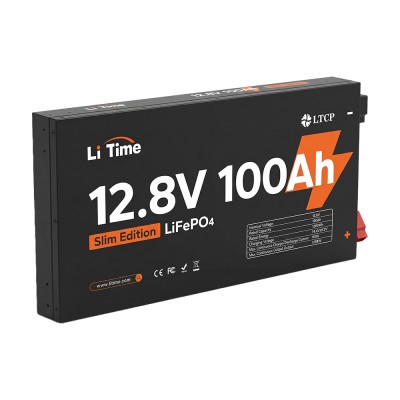 Акумуляторна батарея літій-залізо-фосфатна 12.8В 100А*год LiFePO4 LiTime Slim 12V100-100-SLIM-LTCP-4-SE100 ультратонка Акумуляторна батарея літій-залізо-фосфатна 12.8В 100А*год LiFePO4 LiTime Slim 12V100-100-SLIM-LTCP-4-SE100 ультратонка