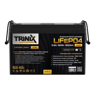 Аккумуляторная литий-железо-фосфатная 12.8В 150А*ч Trinix TLFP-12150 Ultra LiFePO4 с Bluetooth Аккумуляторная литий-железо-фосфатная 12.8В 150А*ч Trinix TLFP-12150 Ultra LiFePO4 с Bluetooth