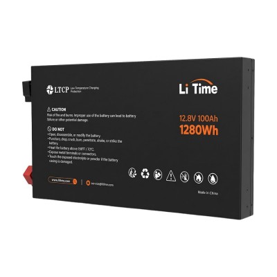 Акумуляторна батарея літій-залізо-фосфатна 12.8В 100А*год LiFePO4 LiTime Slim 12V100-100-SLIM-LTCP-4-SE100 ультратонка Акумуляторна батарея літій-залізо-фосфатна 12.8В 100А*год LiFePO4 LiTime Slim 12V100-100-SLIM-LTCP-4-SE100 ультратонка