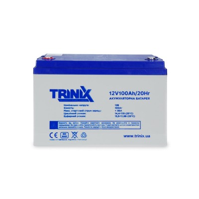 Trinix 12V100Ah/20Hr AGM Акумуляторна батарея 12В 100Аг свинцево-кислотна Trinix 12V100Ah/20Hr AGM Акумуляторна батарея 12В 100Аг свинцево-кислотна