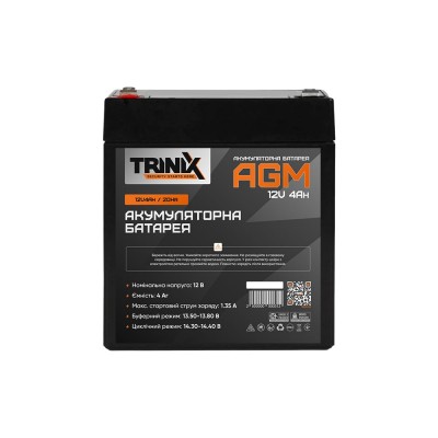 Trinix 12V4Ah/20Hr AGM Аккумуляторная батарея 12В 4Аг свинцово-кислотная