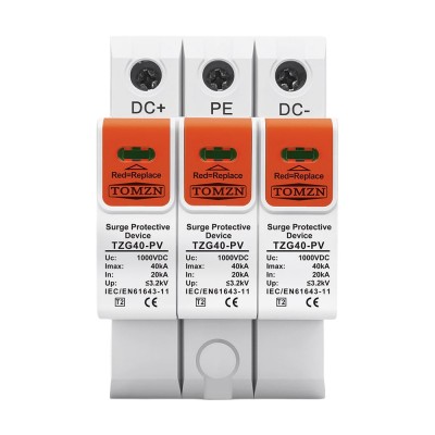 Обмежувач напруги TOMZN TZG40-PV 3P 1000V DC під DIN-рейку