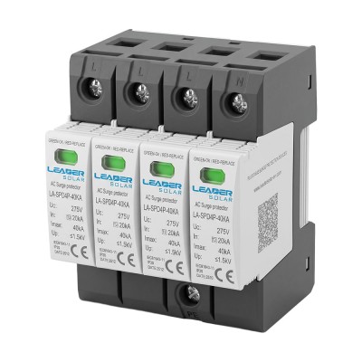 Ограничитель напряжения Leader LA-SPD4P-40KA (3P+N) 275V AC под DIN-рейку