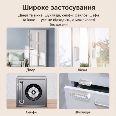 Бездротовий автономний датчик відчинення вікон/дверей з сиреною 90dB з WiFi Trinix TRX-DS03(WiFi) Tuya