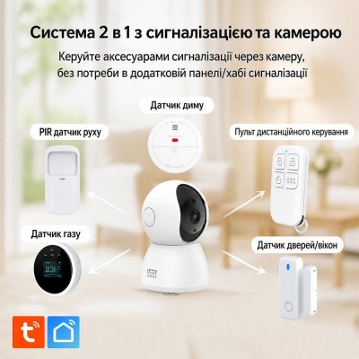 Комплект бездротової сигналізації з камерою Trinix TRX-CamKit(WiFi) з WiFi Tuya