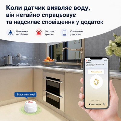 Бездротовий автономний датчик затоплення з WiFi Trinix TRX-WL06(WiFi)