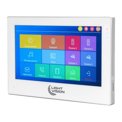 Відеодомофон 7" WiFi Tuya Light Vision SINGAPORE (AI) FHD White