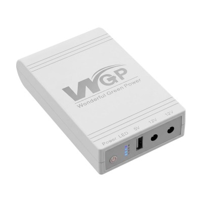 Источник бесперебойного питания с блоком питания Mini UPS WGP UPS103C Quick Charge 20000mAh 5V/12V/12V, Li-ion 4*5Ah для роутера и оптического терминала. Блок питания 12/3А (36W)