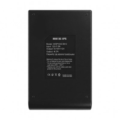 Комплект Mini UPS з блоком живлення: джерело безперебійного живлення Mini UPS WGP UPS1032 Black 10400mAh 5V/9V/12V, Li-ion 4*2.6Ah, для роутера і оптичного термінала та блок живлення SPF-1202B 12V/2A (24W) Комплект Mini UPS з блоком живлення: джерело безперебійного живлення Mini UPS WGP UPS1032 Black 10400mAh 5V/9V/12V, Li-ion 4*2.6Ah, для роутера і оптичного термінала та блок живлення SPF-1202B 12V/2A (24W)