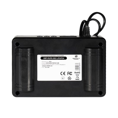Источник бесперебойного питания DC UPS Kraft KRF-MUPS-1812 5V/9V/12V/24V/PoE, LiFePO4 2*6Ah, для роутера и медиаконвертера Источник бесперебойного питания DC UPS Kraft KRF-MUPS-1812 5V/9V/12V/24V/PoE, LiFePO4 2*6Ah, для роутера и медиаконвертера