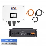 Комплект резервного живлення: гібридний інвертор 5kW Megarevo й акумуляторна батарея 48В 2400Втг Voltsmile V5 LiFePo4 Комплект резервного живлення: гібридний інвертор 5kW Megarevo й акумуляторна батарея 48В 2400Втг Voltsmile V5 LiFePo4