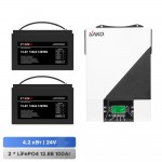 Комплект резервного живлення: автономний інвертор 4.2kW Sako SUNON IV 24V +120A MPPT та 2 акумуляторні батареї 12.8В 100Аг Cyclen 12.8V 100AH LiFePo4 Комплект резервного живлення: автономний інвертор 4.2kW Sako SUNON IV 24V +120A MPPT та 2 акумуляторні батареї 12.8В 100Аг Cyclen 12.8V 100AH LiFePo4