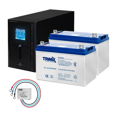 Комплект резервного живлення: Kraft PSW1500VA/1200W(LCD)24V UPS + гелева батарея 2540 Вт*г