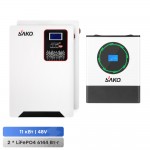 Комплект резервного живлення Sako: гібридний інвертор 11kW SUNPOLO-11K +150A MPPT та 2 акумуляторні батареї 51.2В 6144Втг Li-Sun series LiFePo4