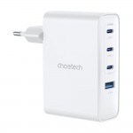 Мережевий зарядний пристрій Choetech PD9002 PD100W GAN USB-A+3xUSB-C White
