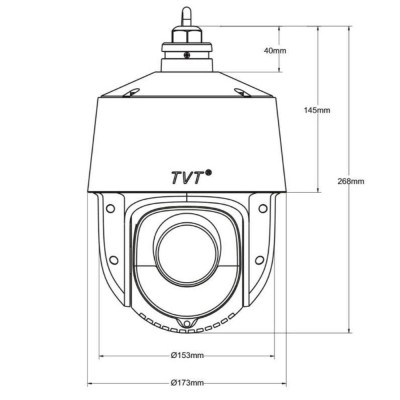 IP PTZ-відеокамера 4Mp TVT TD-8443IS2N(PE/25M/AR16) f=4.8-120mm 25x