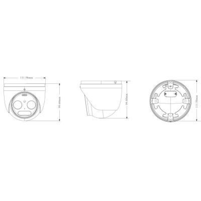 Тепловізійна IP-відеокамера TVT TD-5525E1-VT1(7/PE) Thermal 256*192 f=7mm Optical 5Mp f=8mm