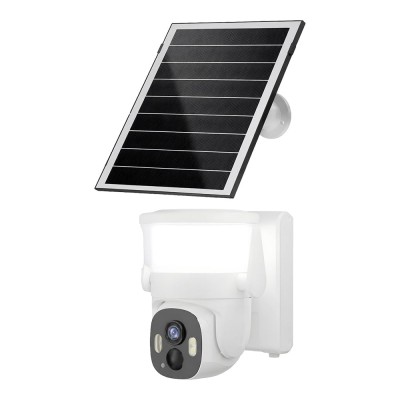 IP PTZ-відеокамера автономна з WiFi, прожектором та сонячною панеллю 3Mp Light Vision VLC-6103WLS White (Lamp+Solar) (CareCam Pro) f=3.6mm, на акумуляторних батареях