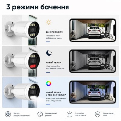 IP-відеокамера з WiFi 2.4/5GHz 5Mp Light Vision VLC-5205WI(CamHi) f=3.6mm, ІЧ+LED-підсвічування, з мікрофоном