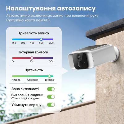 Автономна WiFi 2.4/5GHz IP-відеокамера з сонячною панеллю 5Mp Light Vision VLC-05IB-Solar (Tuya) White, f=2.8mm, на акумуляторних батареях 6000mAh
