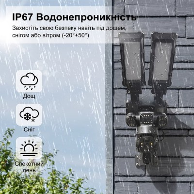 IP PTZ-відеокамера автономна з 4G, прожектором та сонячною панеллю 3Mp+3Mp+3Mp Light Vision VLC-1223IGL/3C (Lamp+Solar) f=4mm, на акумуляторних батареях IP PTZ-відеокамера автономна з 4G, прожектором та сонячною панеллю 3Mp+3Mp+3Mp Light Vision VLC-1223IGL/3C (Lamp+Solar) f=4mm, на акумуляторних батареях