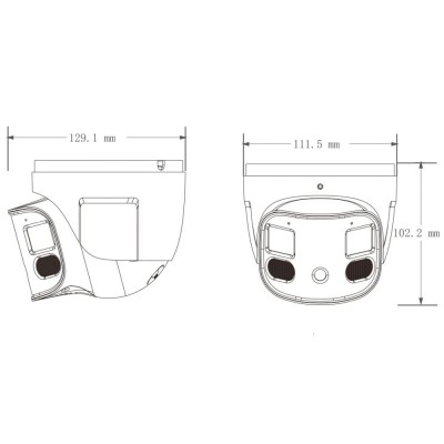 IP-відеокамера панорамна 4Mp*2 TVT TD-9585E3B-DP f=2.8mm, ІЧ+LED підсвічування, 2 мікрофони