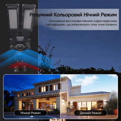 IP PTZ-відеокамера автономна з 4G, прожектором та сонячною панеллю 3Mp+3Mp+3Mp Light Vision VLC-1223IGL/3C (Lamp+Solar) f=4mm, на акумуляторних батареях IP PTZ-відеокамера автономна з 4G, прожектором та сонячною панеллю 3Mp+3Mp+3Mp Light Vision VLC-1223IGL/3C (Lamp+Solar) f=4mm, на акумуляторних батареях